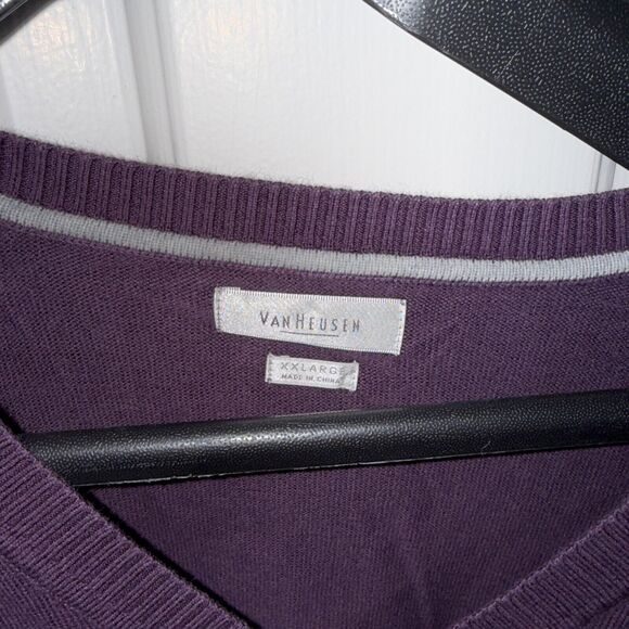 Van Heusen Men's Purple V-Neck Sweater Size 2XL - Picture 2 of 5